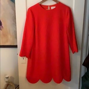 Beautiful red dress with scalloped detail!